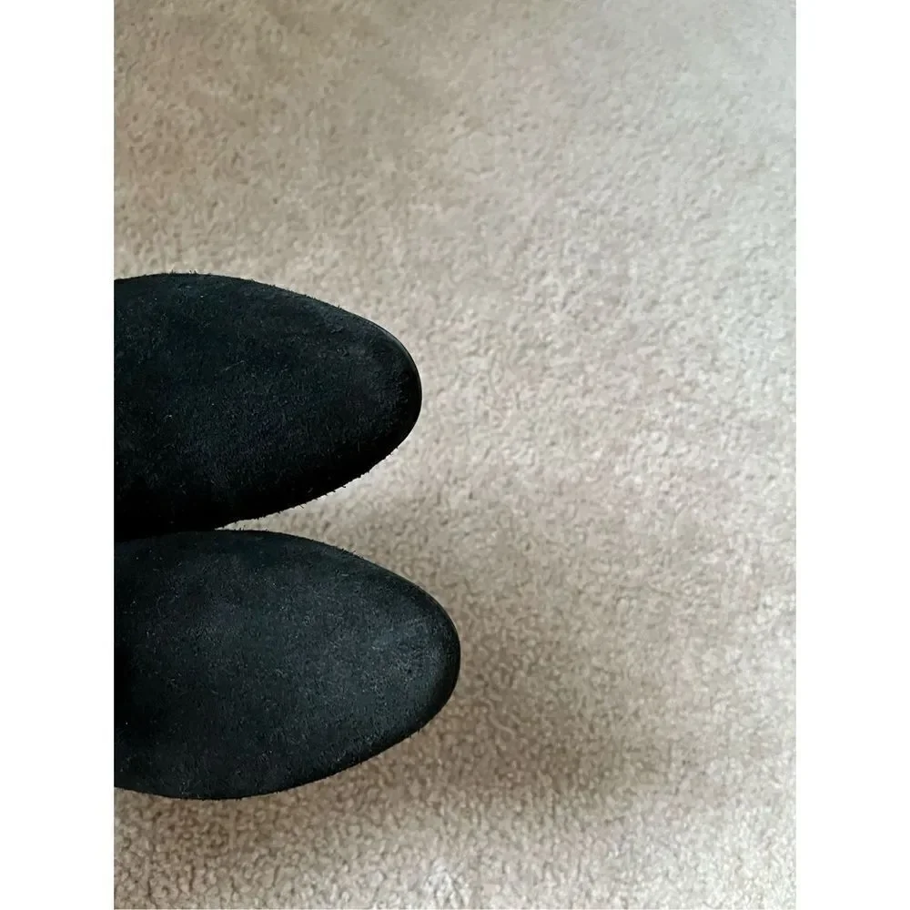 Aquatalia Ankle Boots Womens‎ Size 7.5 Strap Buckle Black Suede